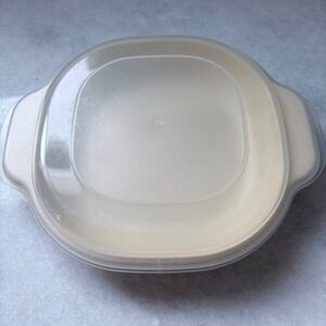 Rubbermaid Microwave Heatables Cookware 0061 Almond Square Dish with Lid 6 in